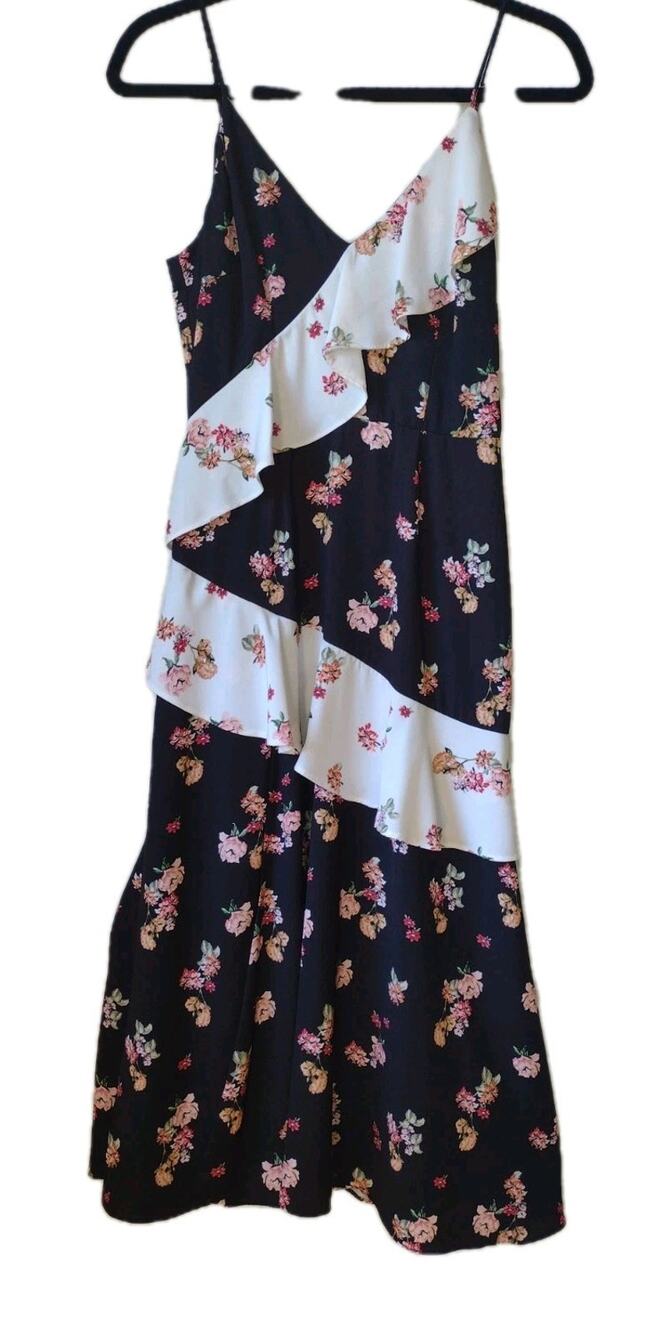 Keepsake Sleeveless Dress SMALL Spaghetti Straps Ruffles Boho Cottagecore